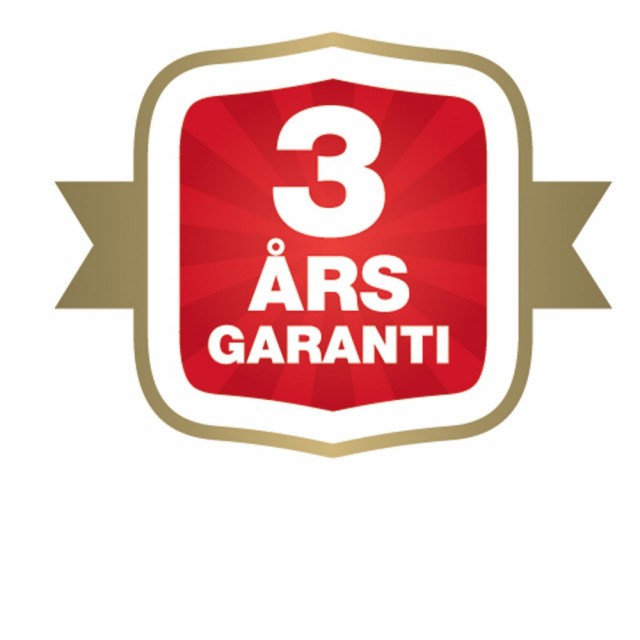 Markedsledende garanti på 3 år